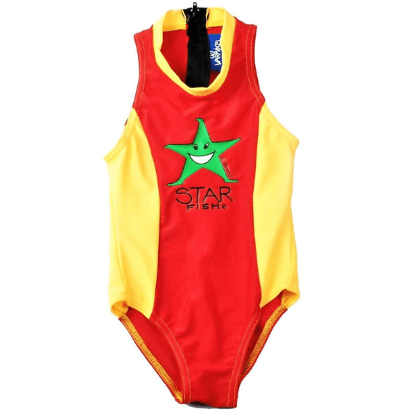 Ozi Varmints Girls Zip Back Cat Suit - Red Sun.