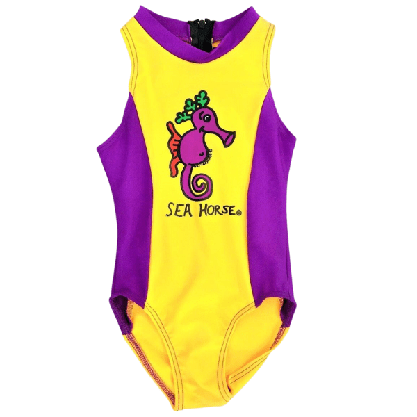 Ozi Varmints Girls Zip Back Cat Suit - Sun/Purple.