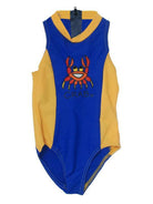 Ozi Varmints Girls Zip Back Cat Suit - SP50+ - Ocean/Sun.