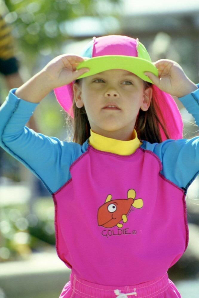 Ozi Varmints Kids Rash Vest Pink Aqua Sun.