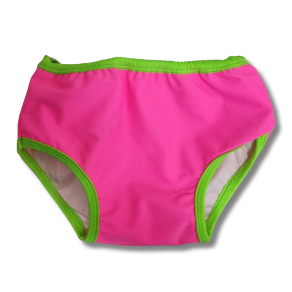 Ozi Varmints Baby Aqua Nappy - Pink/Lime front view