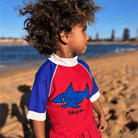 Ozi Varmints Short Sleeve Rash Vest - Red Shark.