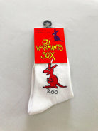 Ozi Varmints 2022 White Socks Koala Design, childrens socks, soxs, kids socks, sourvenir.