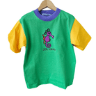 Ozi Varmints Contrast 100% Cotton T-Shirt Emerald/Sun/Purple - Seahorse.