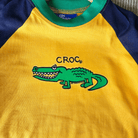Ozi Varmints Contrast 100% Cotton T-Shirt Sun/Navy/Emerald - Croc.
