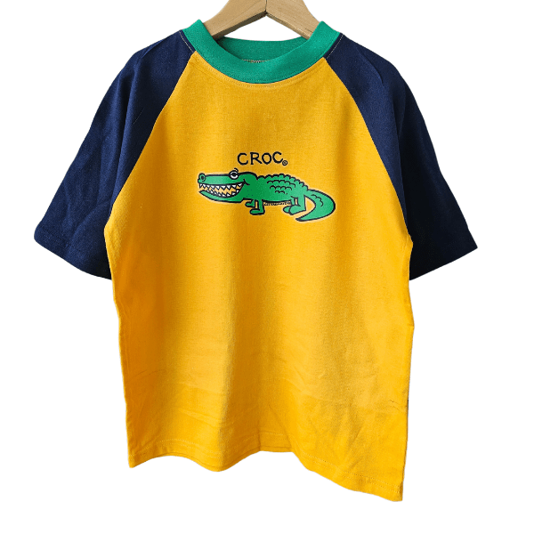 Ozi Varmints Contrast 100% Cotton T-Shirt Sun/Navy/Emerald - Croc.