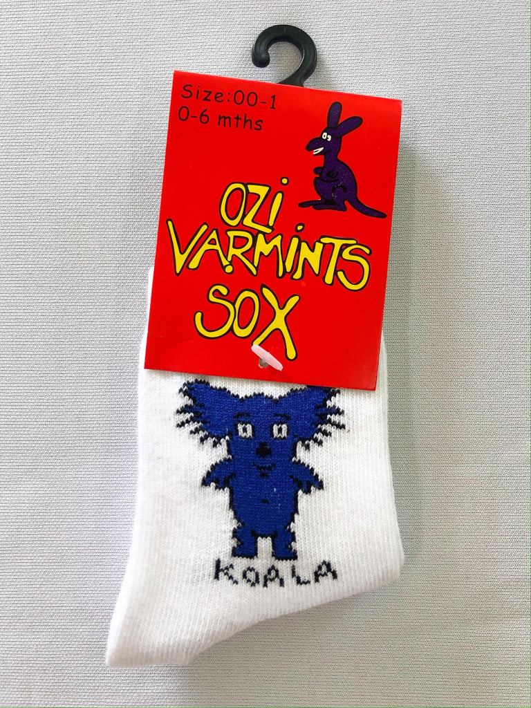 Ozi Varmints White Socks - Koala Socks Ozi Varmints 