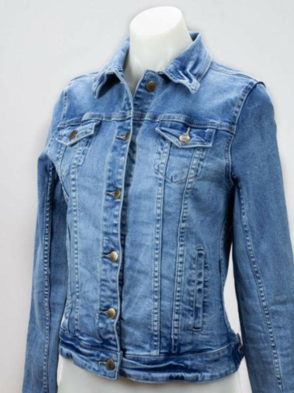 Denim Jacket Stretch Cropped -Refuge.