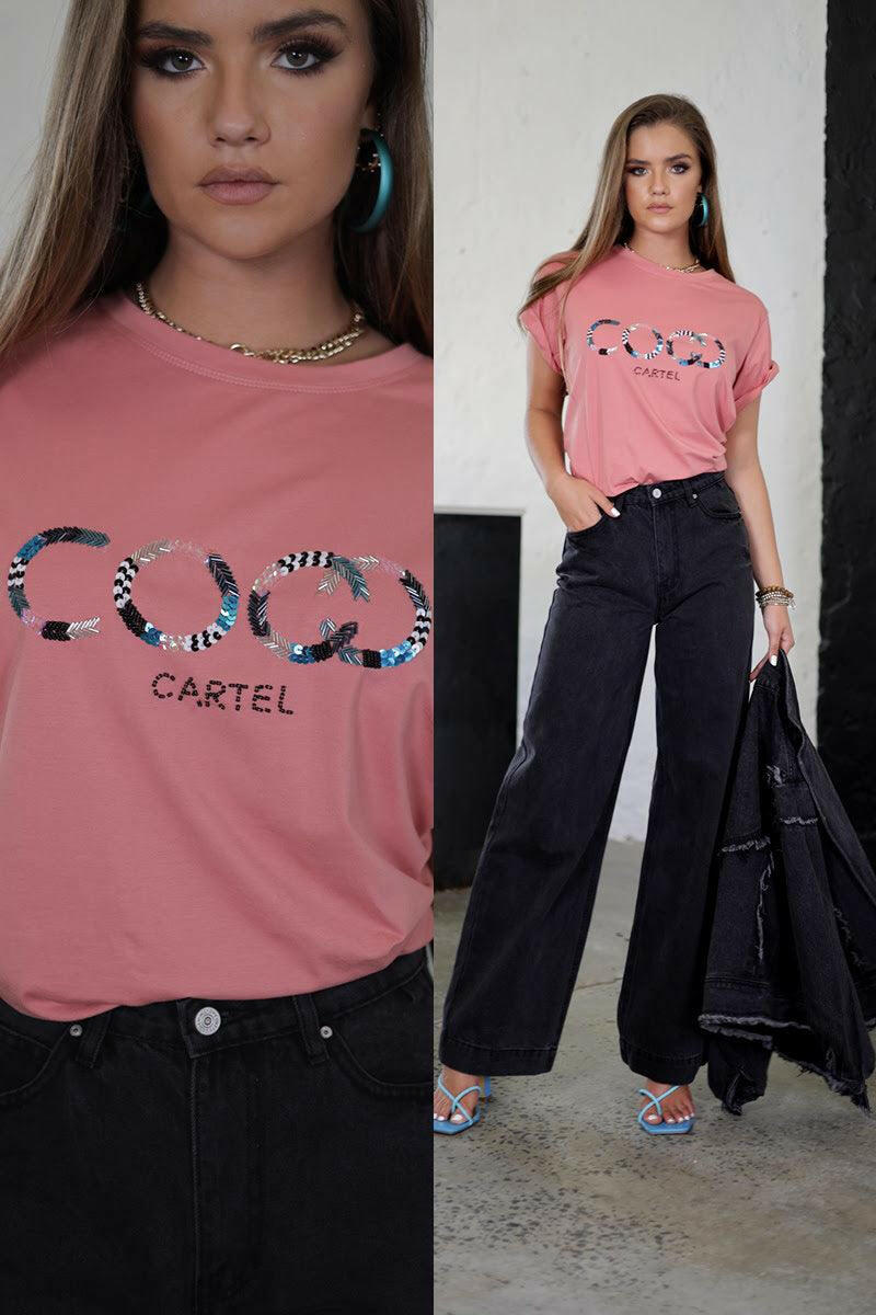 Coco Cartel  LP1351 Most Loved Tee Hand Beaded - Hot Seller.