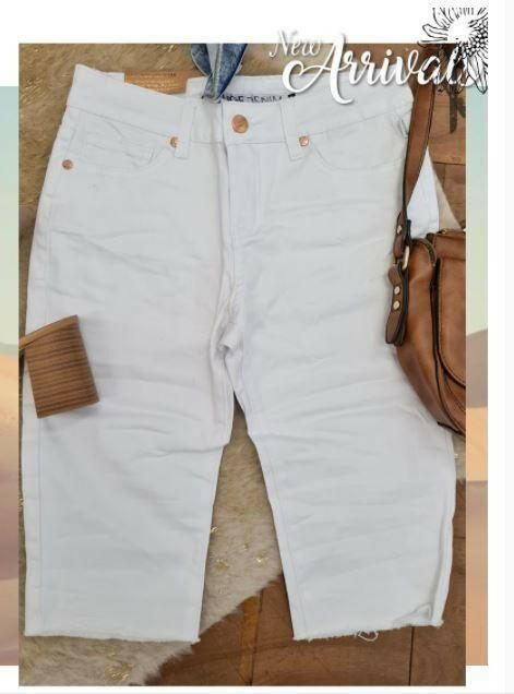 Refuge Jean White Bermuda Jean Short.