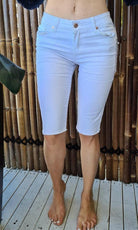 Refuge Jean White Bermuda Jean Short.