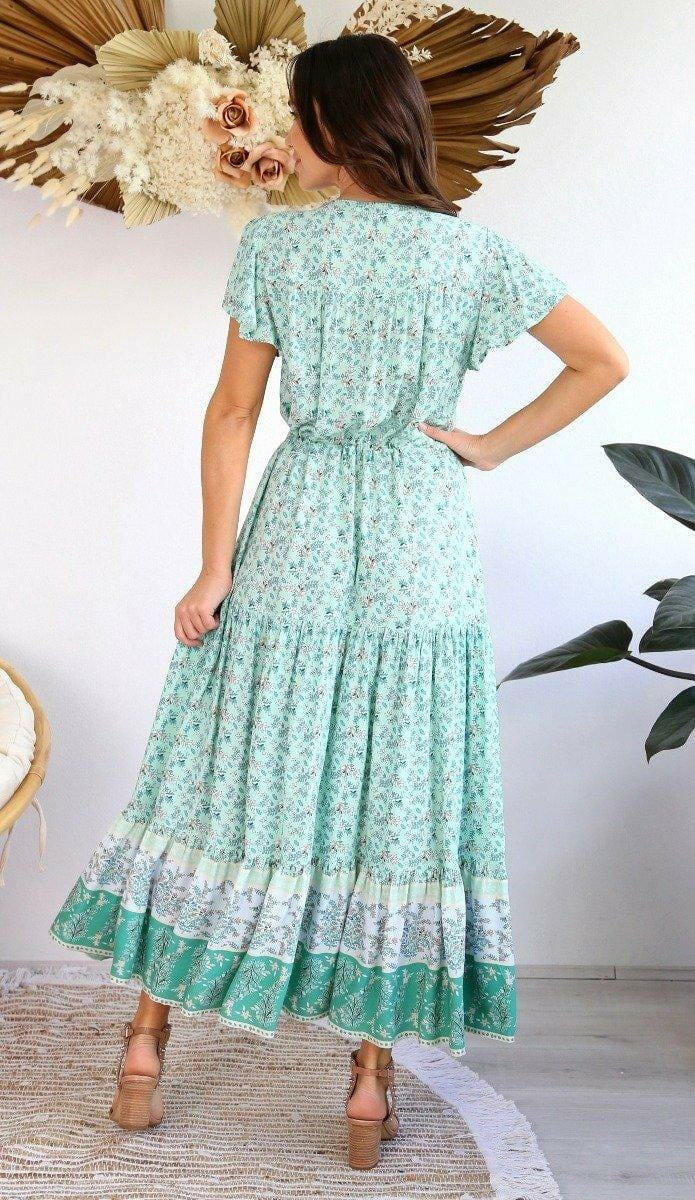 Salty Bright S0085-129 Peppermint Maxi Dress Rayon.