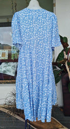 Salty Bright S0427-113 Cornflour Blue Floral Rayon Dress.