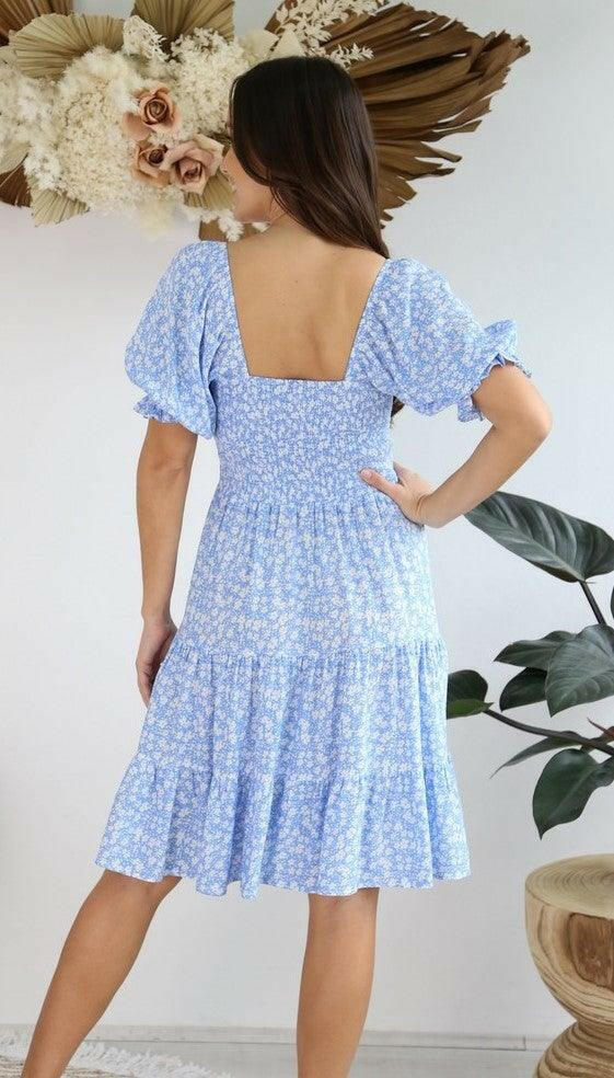 Salty Bright S0601-113 Cornflour Blue Rayon Dress.