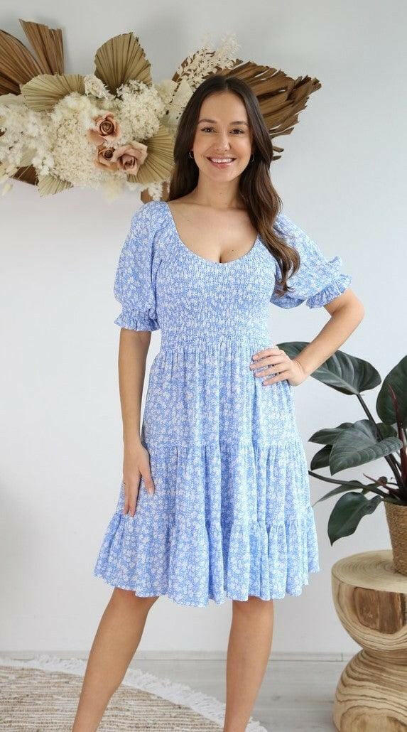 Salty Bright S0601-113 Cornflour Blue Rayon Dress.