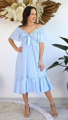 Salty Bright S0625 Cornflour Blue Cotton Long Dress.