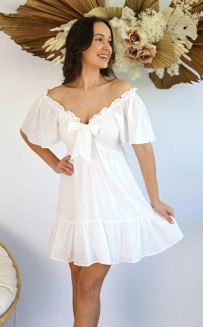 Salty Bright S0635 Bright White Cotton Dress.