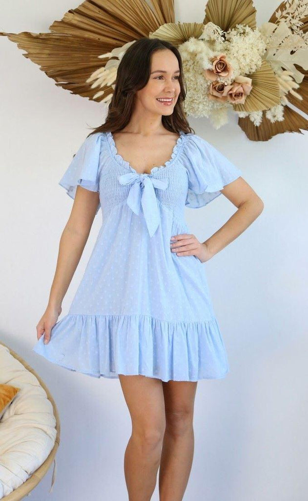 Salty Bright S0635 Cornflour Blue Cotton Dress Dresses Salty Bright 