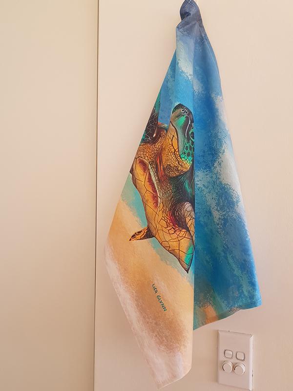 Sea Turtle 2 Tea Towel Tea Towels Lisa Glynn 