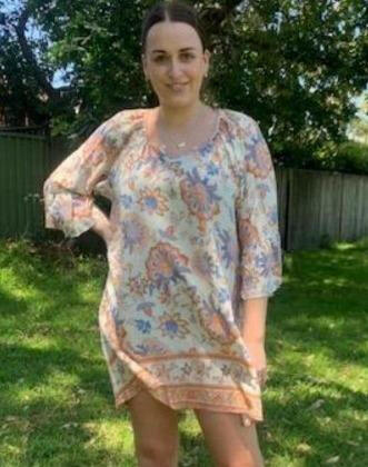 Style Fashion Blue Floral Dress Kaftan.