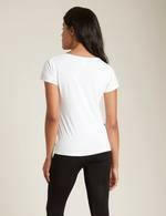 White V Neck T-Shirt 100% Cotton Elastane.