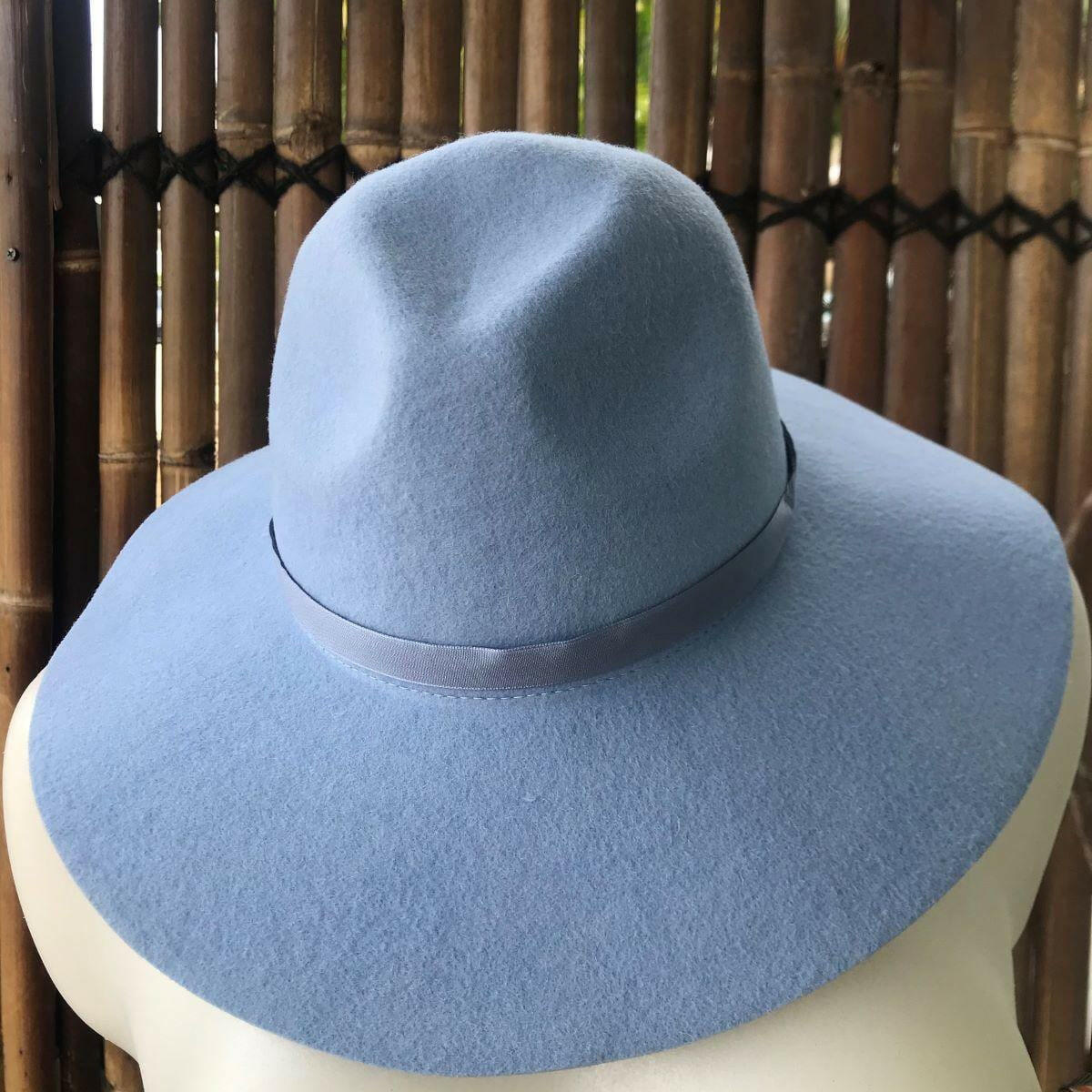 Sundaise SWH50 Rose Soft Edge Wool Felt Panama Hat - Cornflower.