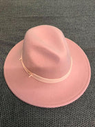 Sundaise SWH53 Rhianna 100% Wool Felt Panama Hat - Soft Blush.