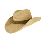 SH342 Courtney Raffia Cowboy Olive Stripe Hat.