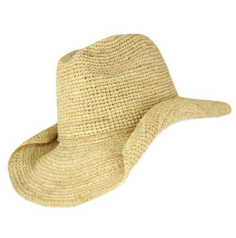 Sundaise Chloe Cowboy Natural Raffia Hat.