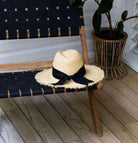 Sundaise Krysten Raffia Panama - Black/Natural.