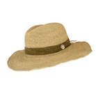 Sundaise SH341 Cassandra Panama Olive Strip Raffia Hat.
