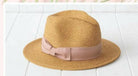Sundaise SH370 Emma Panama Girl's Hat With Blush Ribbon Natural.