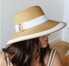 Sundaise SH408 Lilly Down Brim Hat - Natural White Ribbon.