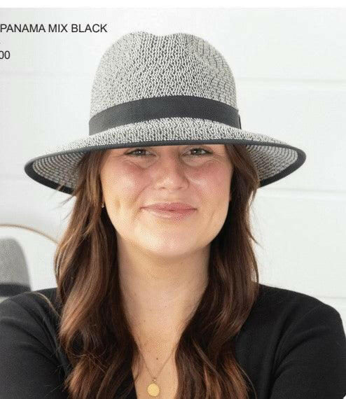 Sundaise SH514 Nadine Panama Mix Hat Black/White.