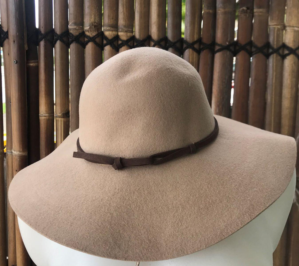 Sundaise SWH56 Renae Floppy Wool Felt Hat - Light Taupe Hats Sundaise 