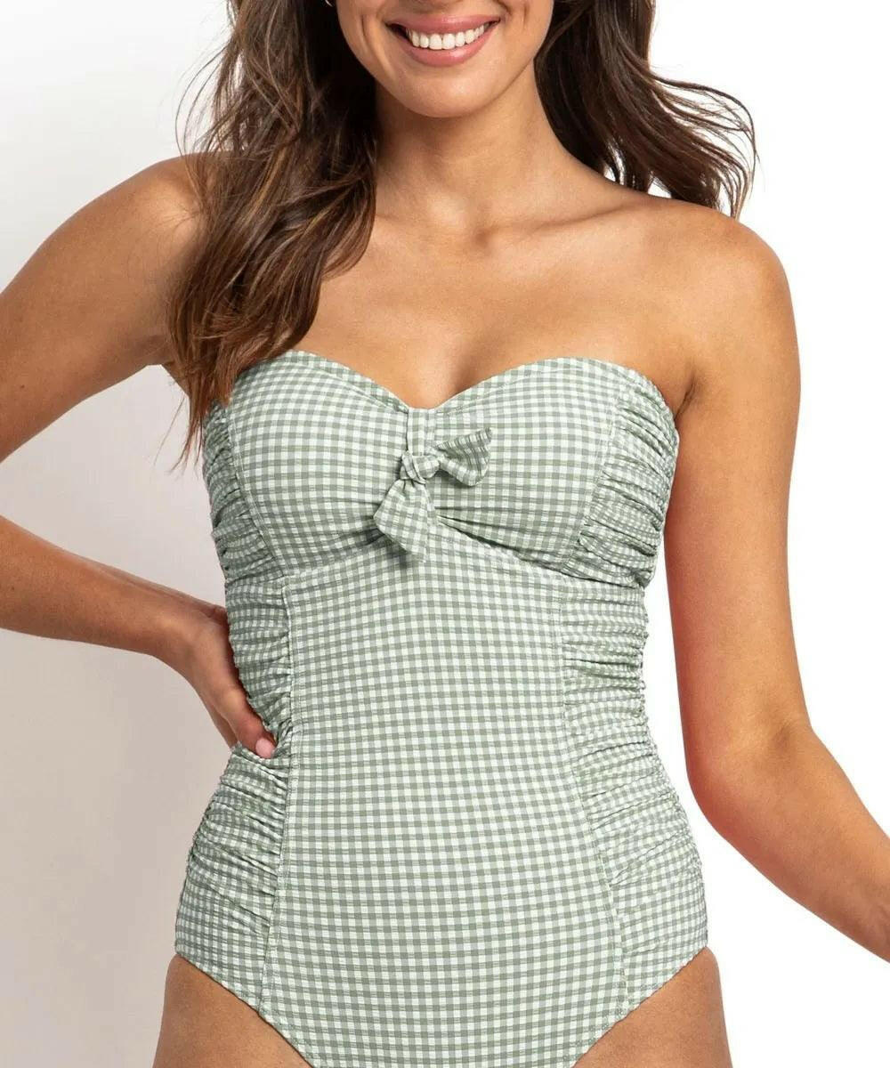 Sunseeker Gidget Ruched Bandeau One Piece Sage.