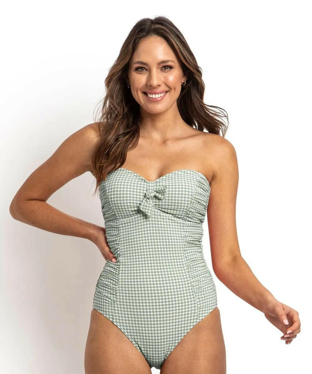 Sunseeker Gidget Ruched Bandeau One Piece Sage.