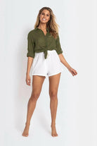 Sunseeker Folklore Resort Slouch Shirt Khaki.