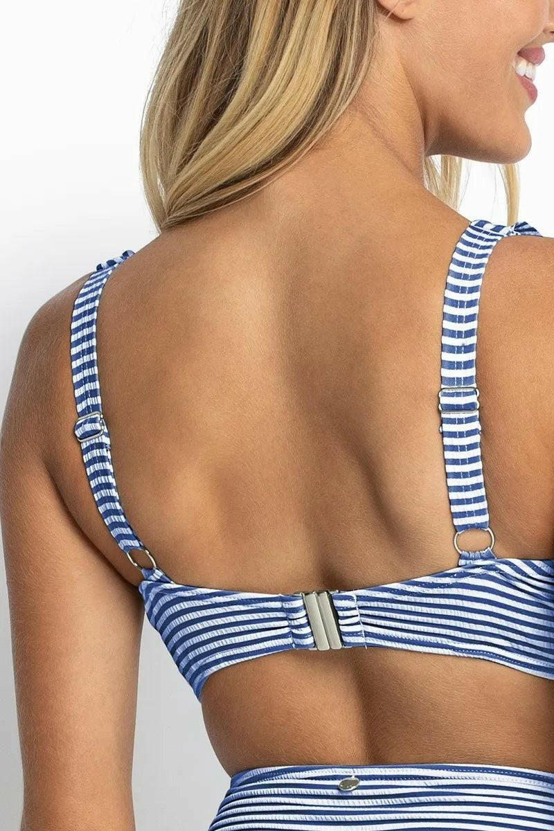 Sunseeker Summer Stripe E/F Frill Bra Blue.