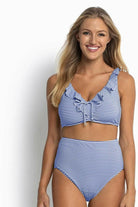 Sunseeker Summer Stripe E/F Frill Bra Blue.