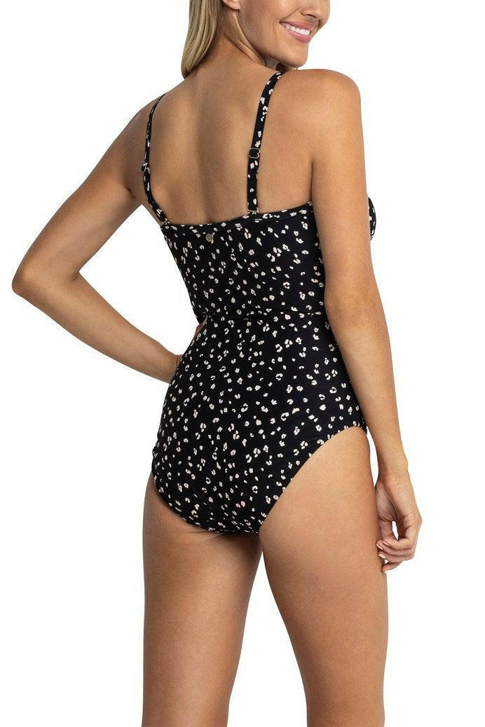 Sunseeker  Cheetah DD/E Gathered One Piece Black.