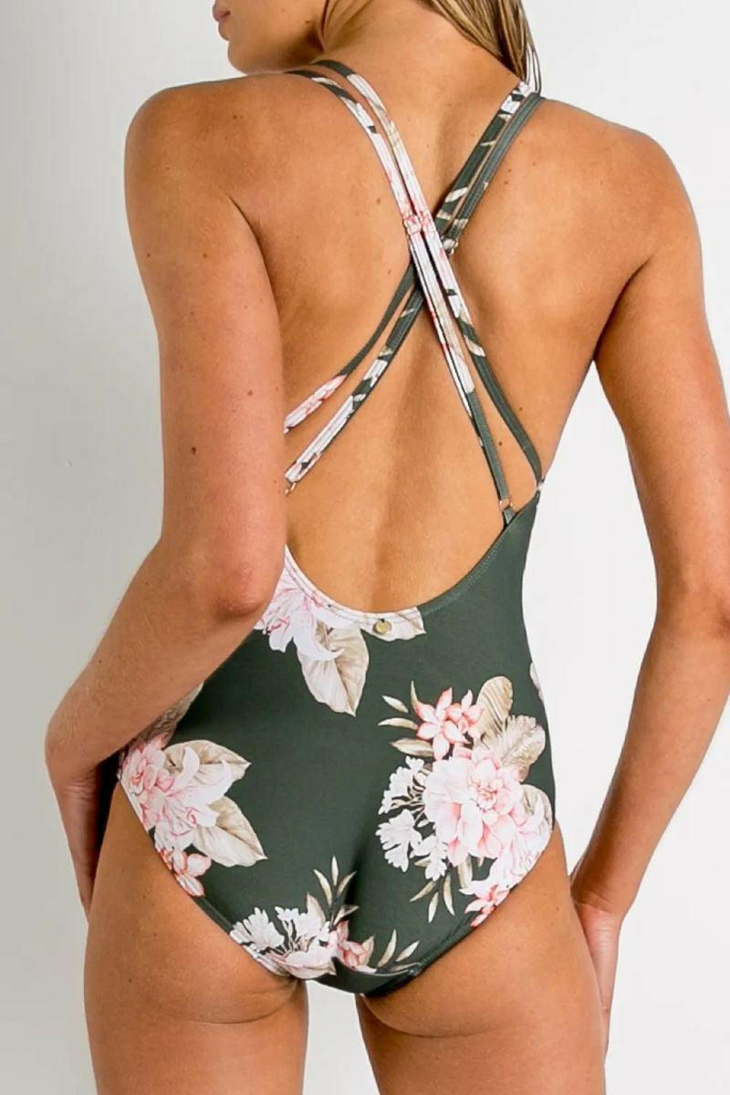 Sunseeker SS51425 Albury Multi Cross Strap Adjustable One Piece Forest.