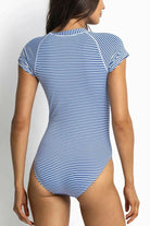 Sunseeker SS91795 Summer Stripe Seasport Short Sleeve One Piece Blue.