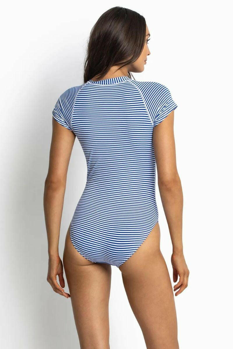 Sunseeker SS91795 Summer Stripe Seasport Short Sleeve One Piece Blue.
