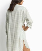 Sunseeker Resort Painters Summer Stripe Shirt - Blue & Khaki.