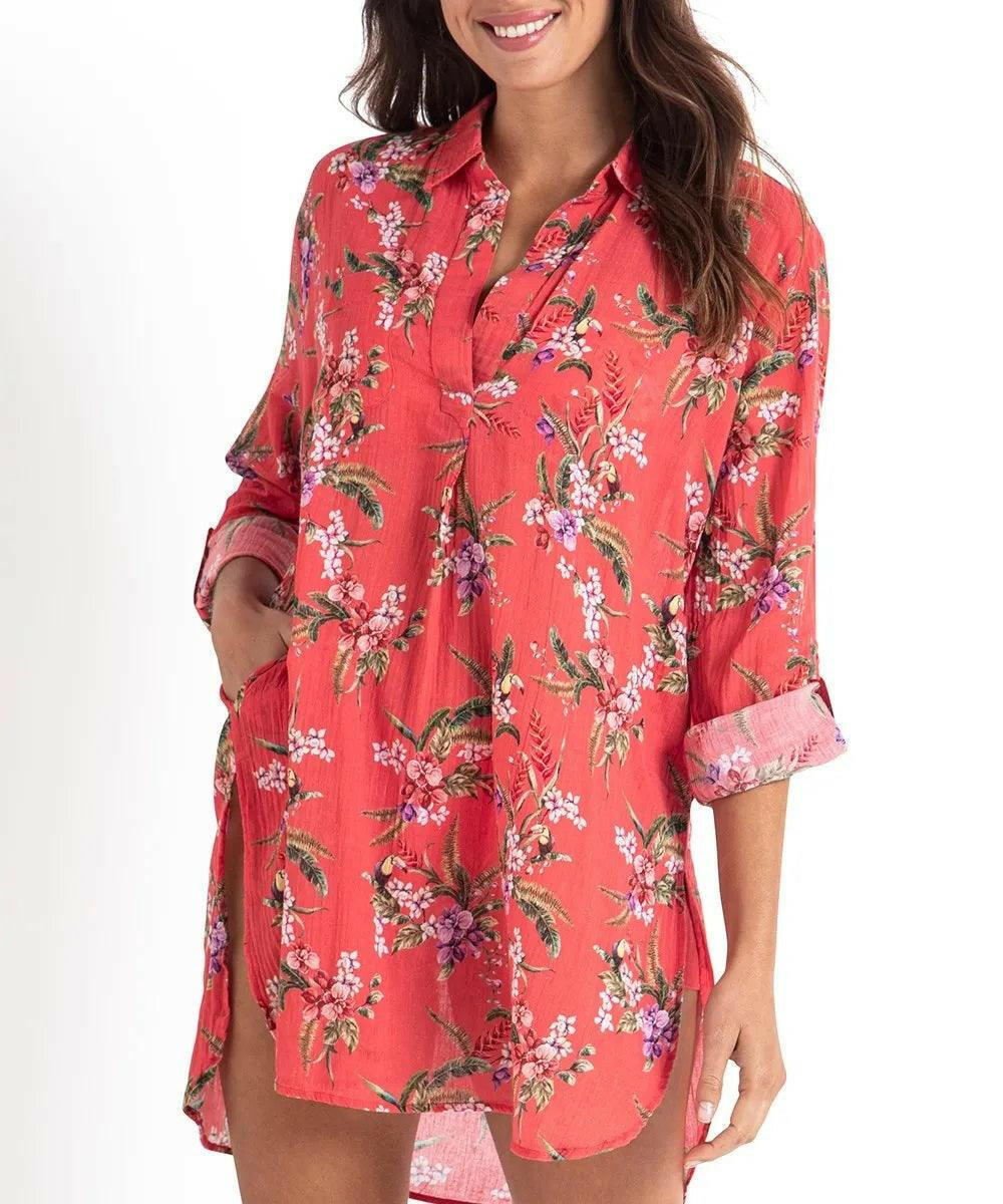 Sunseeker SS91814 Brazil Painters Shirt - Coral.