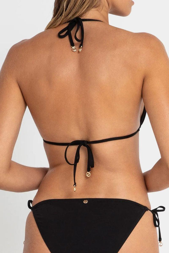 Sunseeker SS11967 Luxe Tri Bikini Top Bra Black Triangle Bra Sunseeker 