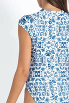 Sunseeker Bluebird Ocean Sport Cap Sleeve Mastectomy One Piece White.