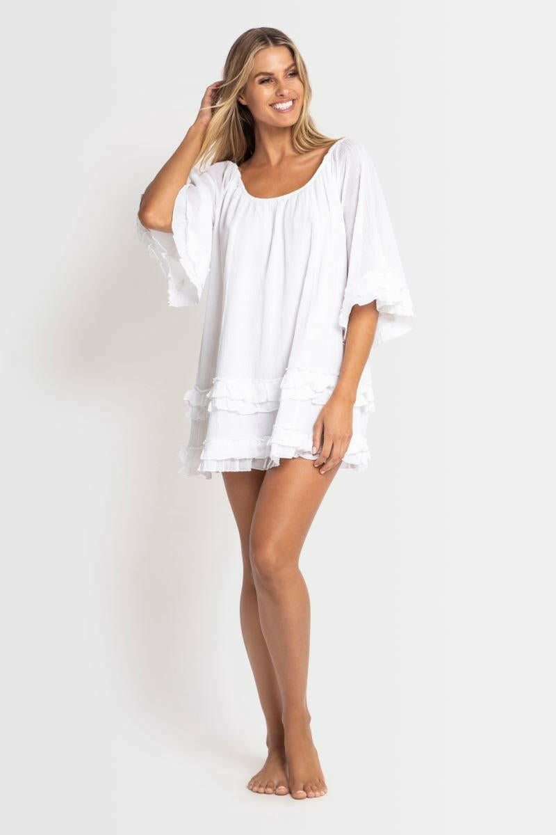 Sunseeker Resort Beach Shift Kaftan White.