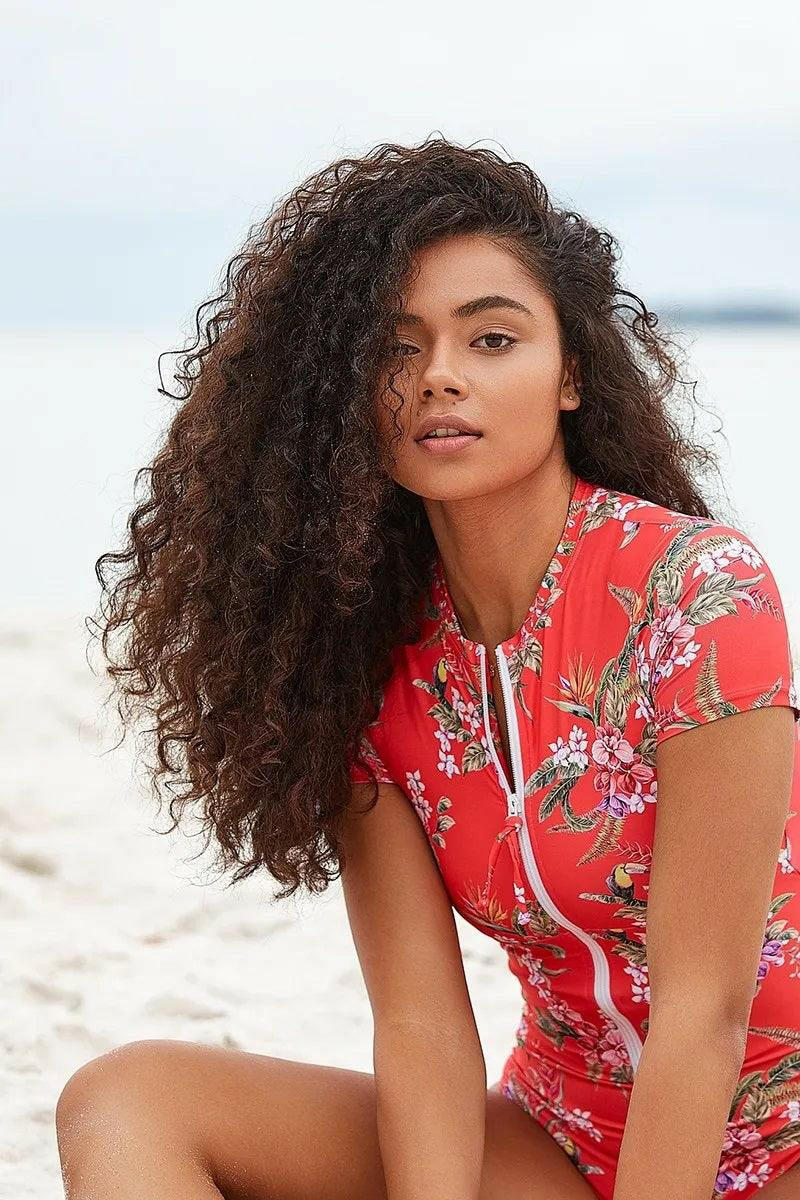 Sunseeker Brazil Surf Suit One Piece Swimwear Coral.